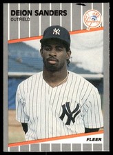 1989 Fleer Update #U-53 Deion Sanders (mark front) Yankees