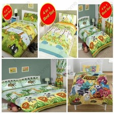 JUNGLE THEMED DUVET COVERS KIDS CHILDRENS ANIMALS - SINGLE, JUNIOR, DOUBLE