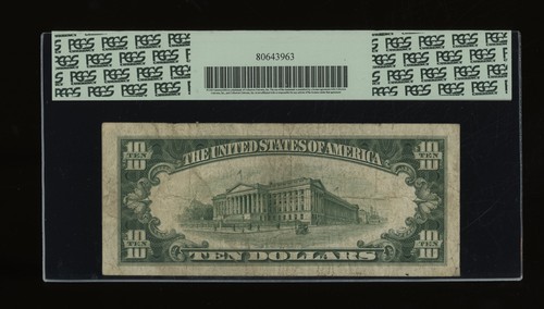DBR 1934-C $10 FRN Wide Chicago Fr. 2008-Gw PCGS VF-20 Serial G01665185D - Picture 2 of 2