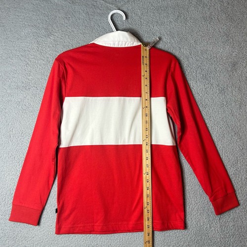 Art Class Shirt Boys L (12/14) Red White Long Sleeve Colorblock Polo Rugby NEW - Picture 6 of 9
