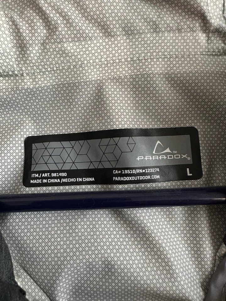 Paradox Waterproof Hooded Full Zip Rain Jacket Lightweight Gray Men’s Size 2XL - Image 2 of 4