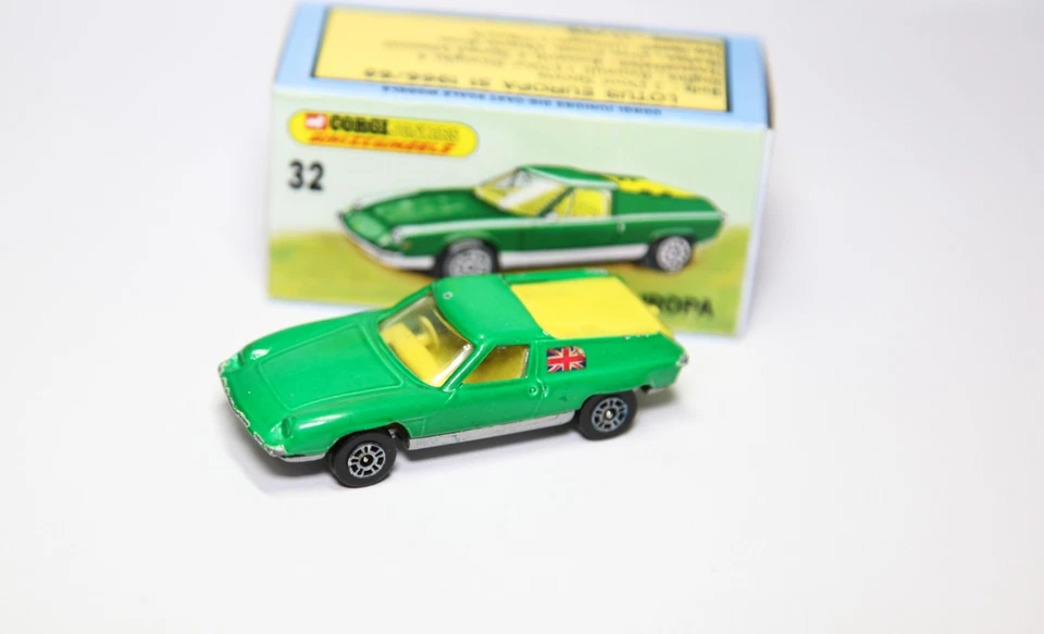 Corgi Juniors No 32 Lotus Europa - Good Original & Free Reproduction Box - Image 2 of 4