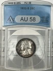 1932-S washington Quarter  Anacs AU58.