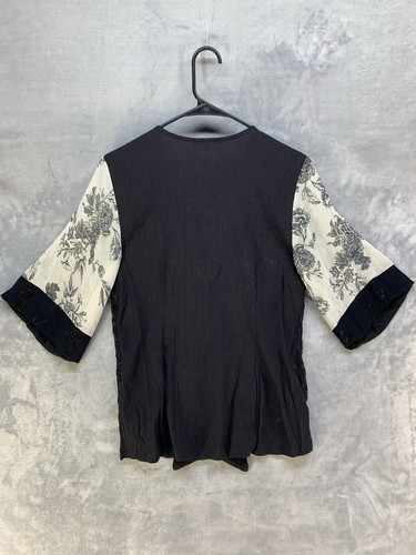 Spencer Alexis Size L Kimono Jacket 3/4 Sleeve Mixed Fabrics Art to Wear - Picture 5 of 6