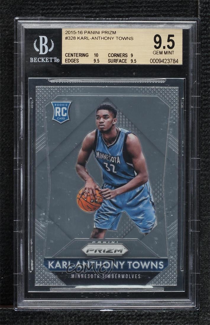 2015-16 Panini Prizm Rookies Karl-Anthony Towns #328 BGS 9.5 GEM MINT 00bf