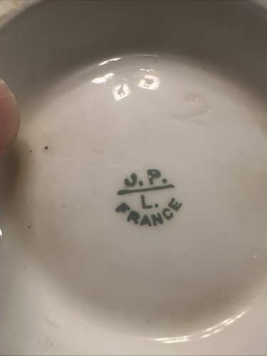 Antique Limoges JPL France Serving Bowl Signed Violet Floral 7.5x3” - Picture 9 of 11
