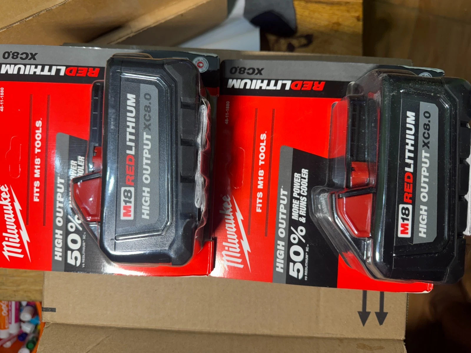 2pcs for Millwauukke 48-11-1880 M18 HIGH OUTPUT 18V 8Ah XC8&period;0 Cordless Battery