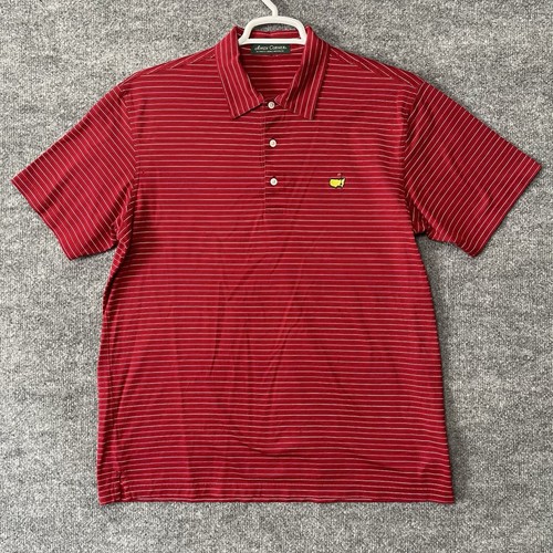 Amen Corner Augusta Masters Golf Polo Shirt Mens Sz L Sunday Red Striped Cotton - Imagen 2 de 8