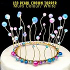 LED Pearl Crown Cake Topper Princess Party Happy Birthday Cake Decor UK Stock