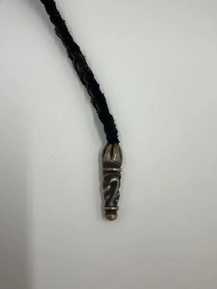 Collar con Rollo Tyn Trenzado Corazones Cromados en Plata de Ley 925, Negro, Sin Tapa, M Foto 3 de 4