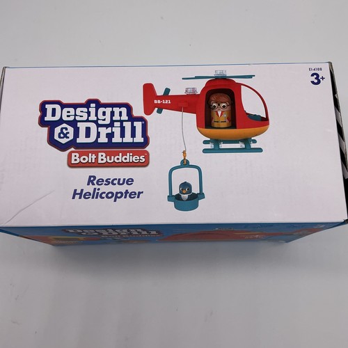 NEW Educational Insights Design & Drill Bolt Buddies Rescue Helicopter Toy Set - Picture 3 of 8