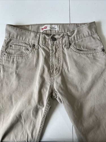 Levi's 514 Straight Leg Tan Pants Youth Boys Size 16 Reg 28x28 ~ 100% Cotton - Picture 5 of 13