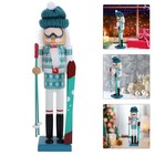 Christmas Puppet Ornament Xmas Wood Puppet Skiing Decoration Holiday Decoration