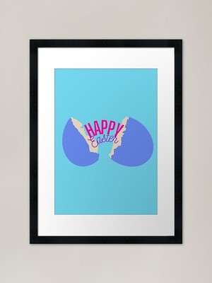Frohe Ostern Cracked Egg Gerahmtes Kunst Gerahmtes Wandbild Poster Leinwanddruck Bild