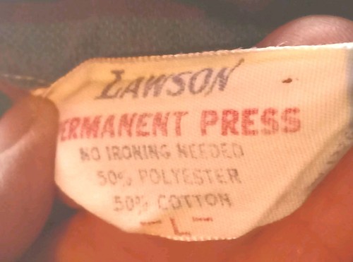 Bata de casa vintage años 60 70 para hombre azul hippie talla LG fumar Perma Press Lawson - Imagen 7 de 8