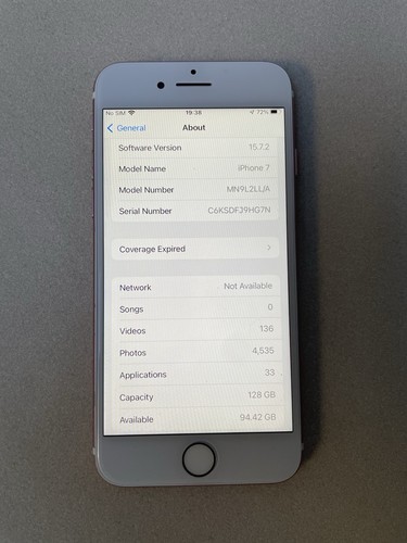 Apple IPhone 7 128GB Rose -(Unlocked). Great Condition BUT MICROPHONE IS FAULTY - Zdjęcie 4 z 7