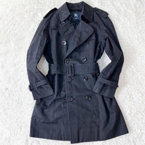 Burberry London trench coat, shadow check on the surface, black US size S Auth - Picture 12 of 24