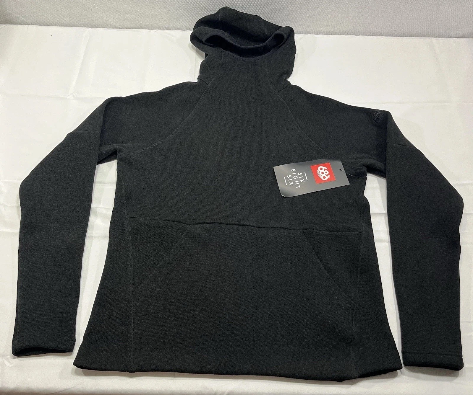 686 Tech Fleece Hoodie Men’s Small Black Sweatshirt Pullover Thermal Knit Storm