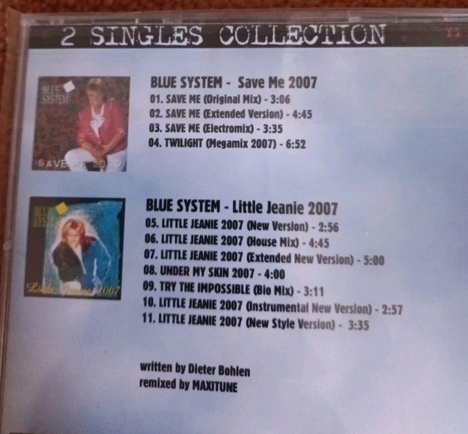 Blue System : Save Me 2007 + Little Jeanie 2007  CD NEW & Sealed 2016 Fans Rare - Image 2 of 2