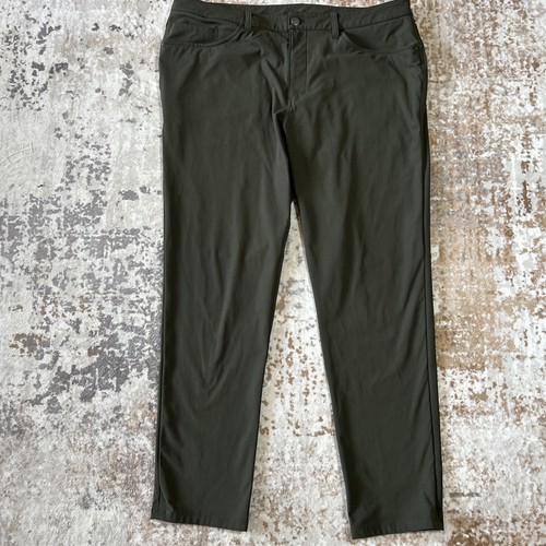 Pantalones Lululemon Para Hombres 38 X 30.5 Verde Oliva ABC Pantalones Warpstreme Elastizados Activos - Imagen 5 de 16