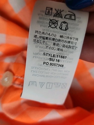 Boys Crewcuts Neon Orange, White Plaid Button Down Shirt Size 16 - Picture 7 of 16