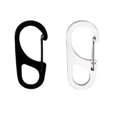 10Pcs D-Shape Carabiner Hook Multiuse Stainless Snap Spring Carabiner Clip Set