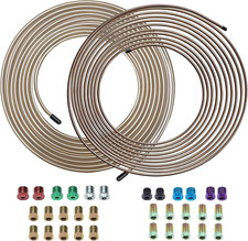 25 Ft 3/16 and 1/4 Copper-Nickel Brake Line Kit Complete Replacement Brake or Fu