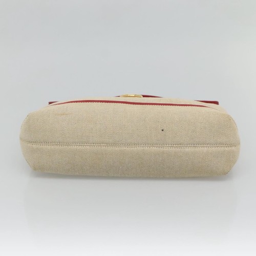 BALLY Hand Bag Canvas 2way Beige Gold Auth 126979 - 第 5/20 張圖片