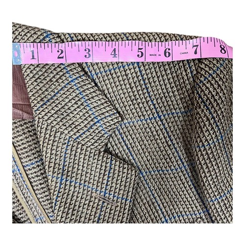 VTG 1940-1950s Wool/Tweed Blue Pinstripe Blazer Leather Buttons & Worn Pants - Picture 8 of 24