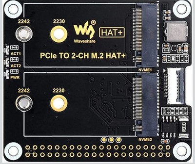Raspberry Pi 5th Generation PCIe to Dual-Channel M.2 Adapter Board Nvme Protocol