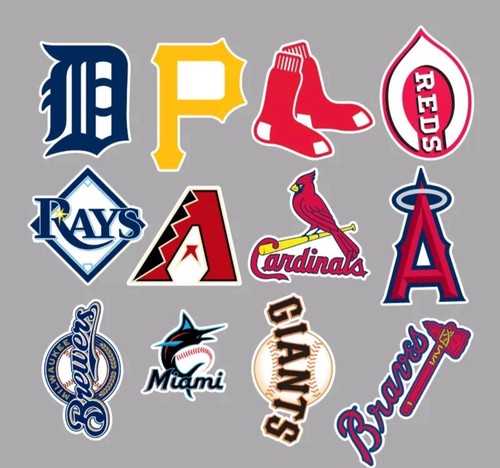MLB Logo 52 Pc. Sticker Set. All Teams. FAST/FREE Shipping. Walls, Mirrors, Mugs - Picture 4 of 8