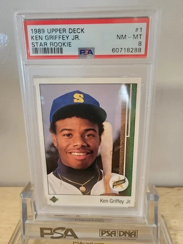 1989 UPPER DECK #1 KEN GRIFFEY JR. RC STAR ROOKIE PSA 8 NM-MT
