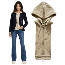 NWT Brunne Hoodie DICKEY Compatible with VERONICA BEARD Blazers Beige 00-14