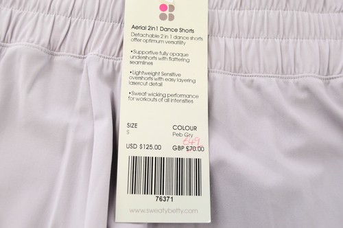 SWEATY BETTY Aerial 2in1 Women S Purple Shorts Layered Gym Stretch Sportswear - Picture 7 of 9