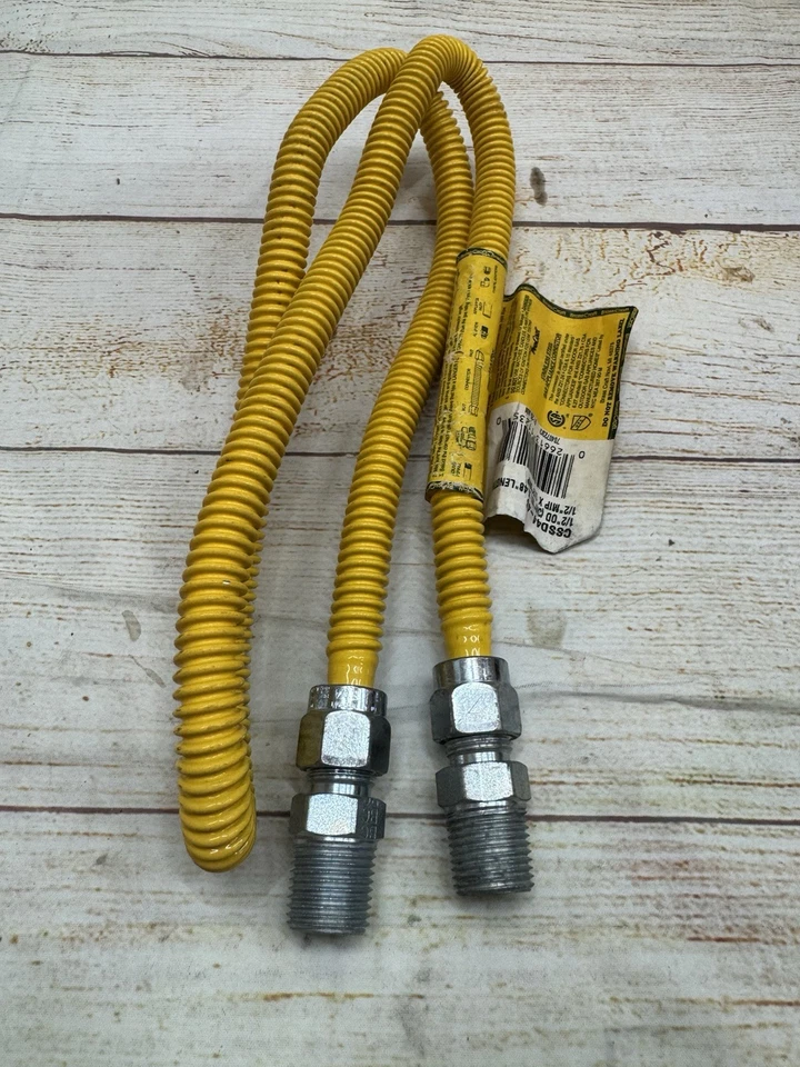 12x黄铜工艺48英寸Procoat燃气电器连接器3/8 ID x 1/2 MIP x 1/2 MIP — 第 2/4 张图片