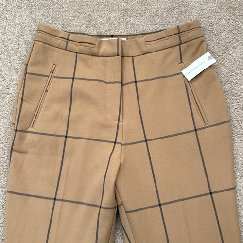 NWT By Anthropologie Wiley Windowpane High Rise Bootcut Trouser Pants Size 8 - Picture 3 of 10