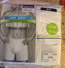 Stafford 4 Big & Tall Boxer Brief Blended Cotton, Dry+Cool, Size: 2X Large Tall