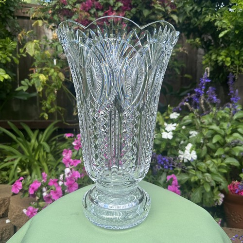 RARE Waterford MasterCraft / Cutter Footed Vase. 14 Inches Tall. Beautiful