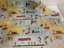 2015 Peanuts Gang Snoopy Charlie Brown & Friends Comic Strip Fabric 1 yd 9 "