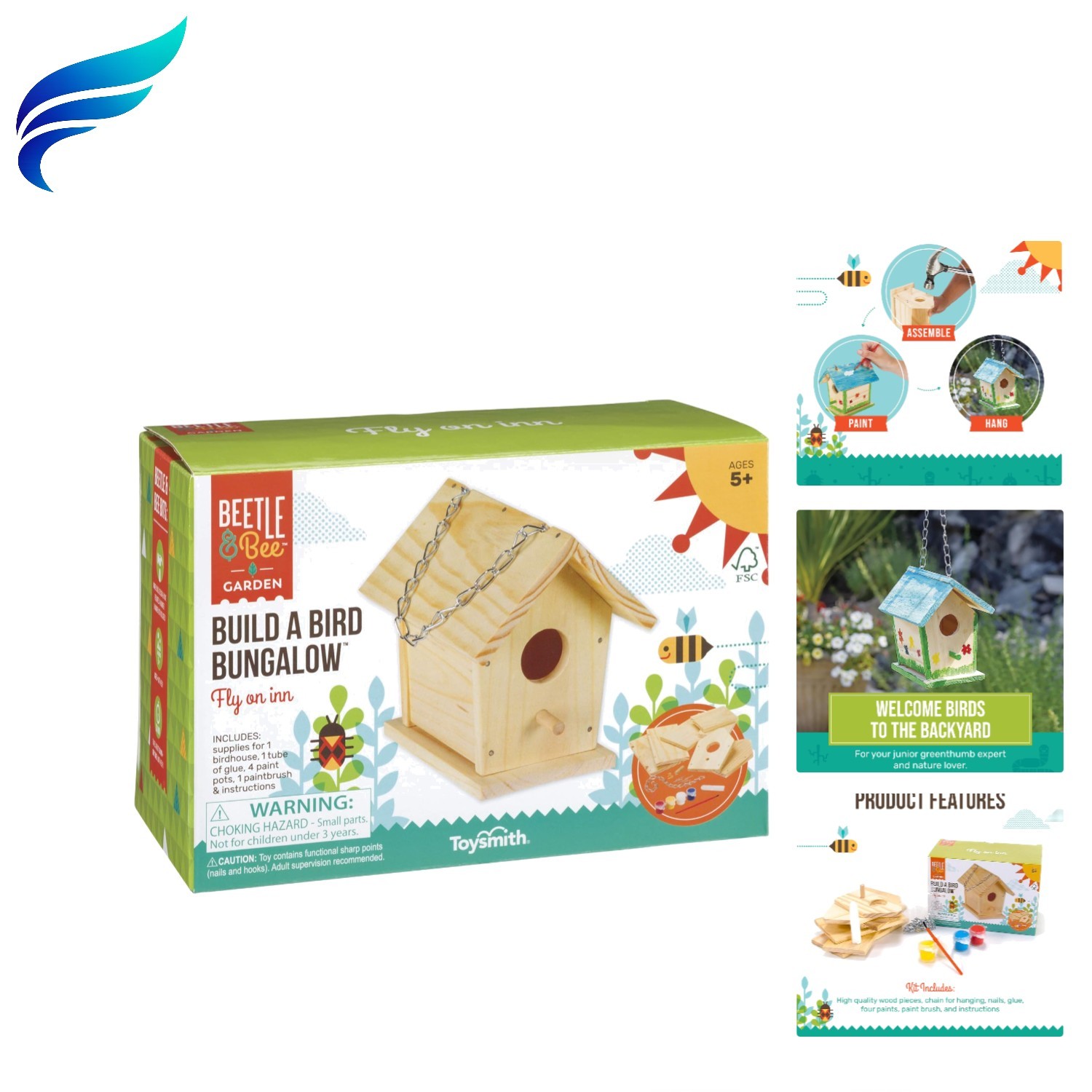 Kreativer Vogelbungalow DIY Kit mit ungiftigen Farben - perfekt für Kinder