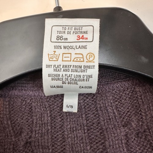 Vintage 1979 M&S St Michaels Damen-Cardigan Zopfmuster Shetlandwolle Größe 12 - Bild 10 von 10