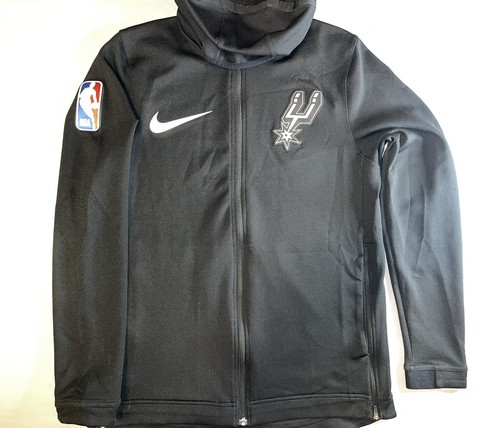Chaqueta de calentamiento Nike Dri-Fit San Antonio Spurs negra con capucha Showtime para hombre mediana - Imagen 12 de 13