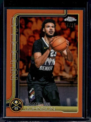 2025 Topps Chrome Update Cameron Johnson True Orange Refractor /25 #69 - Image 1 of 2