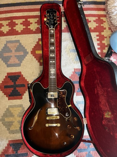 1987 Epiphone by Gibson Sheraton Tobacco burst semi-hollow body guitar with case