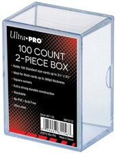 Ultra PRO 100 Count 2-Piece Clear Card Storage Box New Case Sports Slider