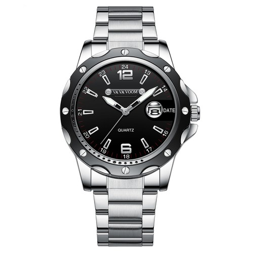 Herrenuhr Klassisch Business Edelstahl Quarz Leuchtend Wasserdicht Armbanduhr - Picture 11 of 12
