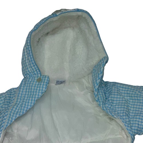 Vintage Quiltex Quilted Snowsuit 12 Months Boots & Gloves Embroidered Gingham - Picture 6 of 12