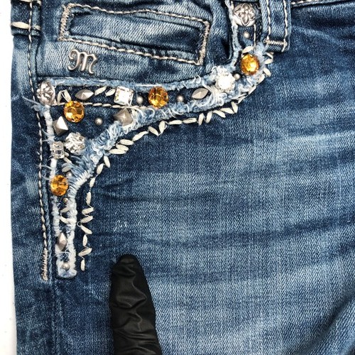 Miss Me Capri Jeans Girls 16 Blue Bling Rhinestone Pocket Everyday Casual Norm - Bild 12 von 14