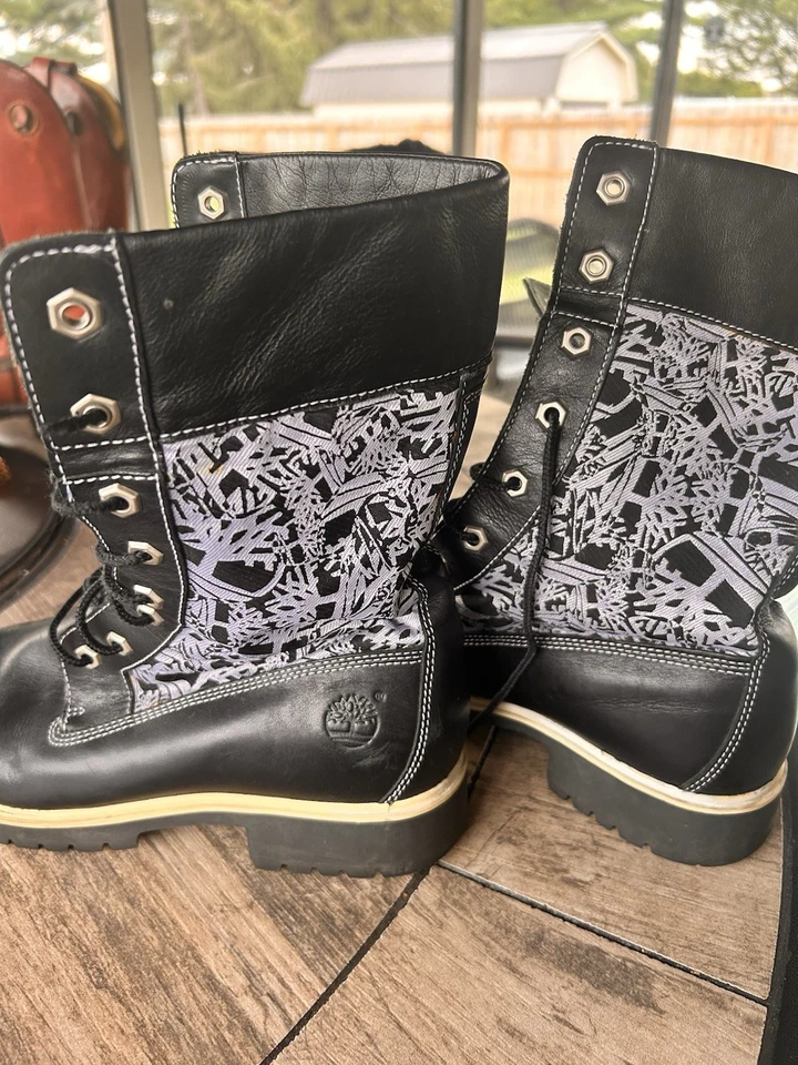 Timberland из черной кожи и текстиля женские ботинки размер 9 - Изображение 2 из 4