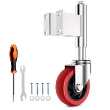 Spring Loaded Gate Casters 5  Heavy Duty Gate Caster Wheels with Hardware Red